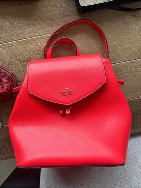 kate spade Red Saffiano Leather Backpack